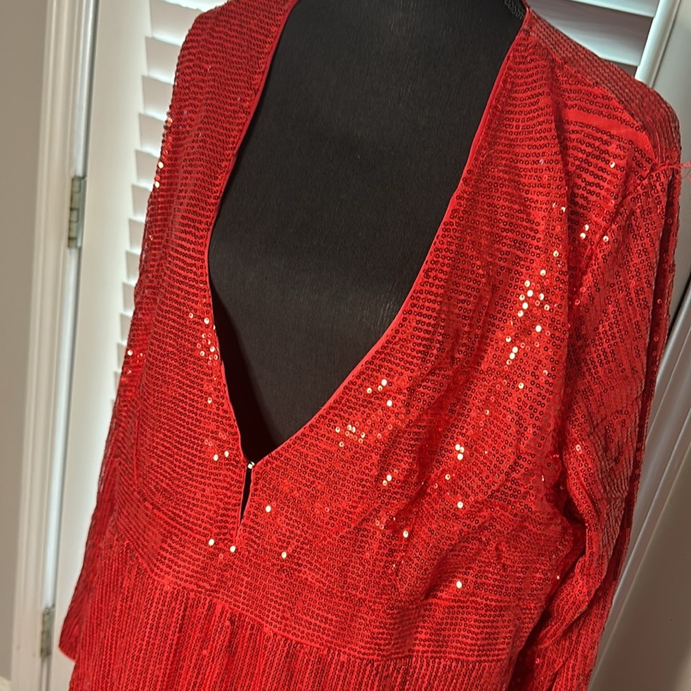 Red two side split dress - Picture 4 of 4